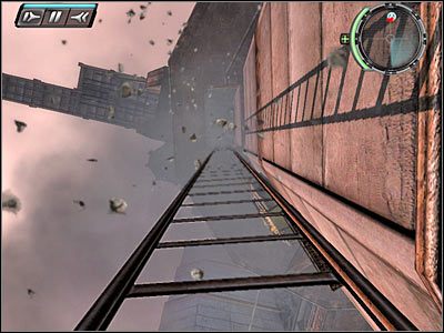 Po znalezieniu się na wyższym poziomie błyskawicznie biegnij przed siebie, pomagając sobie spowolnieniem czasu - Etap 18 - Exeunt cz.2 | TimeShift - TimeShift - poradnik do gry