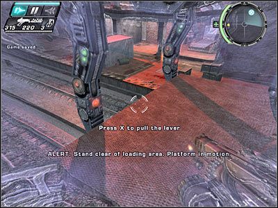 Możesz tu użyć przełącznika w celu przywołania windy lub od razu zeskoczyć na dół - Etap 19 - Drive-By cz.4 | TimeShift - TimeShift - poradnik do gry