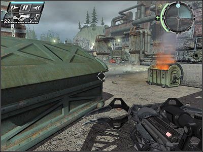 Sukcesywnie przesuwaj się w stronę widocznych w oddali konstrukcji, eliminując pojedynczych przeciwników - Etap 20 - Gate Crashers cz.1 | TimeShift - TimeShift - poradnik do gry