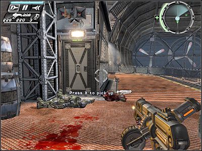 W pomieszczeniu tym znajdują się dwie dźwignie - Etap 21 - The Wind Tunnel cz.3 | TimeShift - TimeShift - poradnik do gry