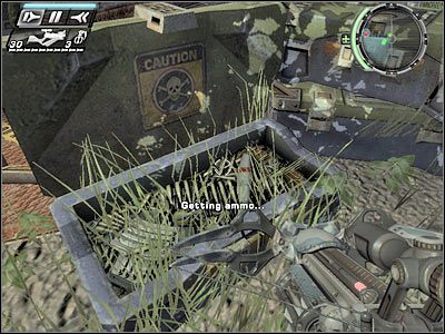 Skorzystaj z niewielkich schodów (screen), a następnie drzwi znajdujących się na lewo od głównej bramy (tych z zieloną lampką) - Etap 22 - Repo Men cz.1 | TimeShift - TimeShift - poradnik do gry