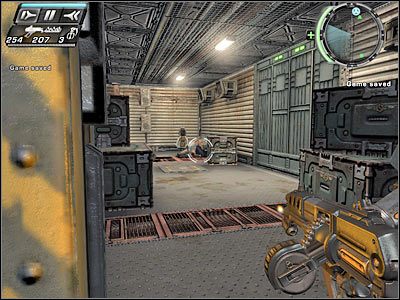 Będziesz się tu musiał pozbyć kilku ochroniarzy - Etap 22 - Repo Men cz.3 | TimeShift - TimeShift - poradnik do gry