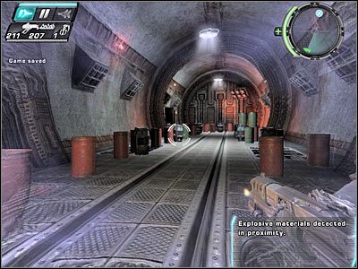 Wykonanie tej czynności jest bardzo istotne, gdyż z lewego pomieszczenia wyskoczy pojedynczy przeciwnik - Etap 23 - En Route cz.2 | TimeShift - TimeShift - poradnik do gry