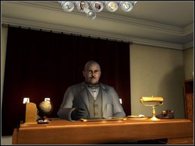 Na szafce po prawej od biurka leży książka, zajrzyj do niej - wrócisz do niej na sam koniec zabawy - Poradnik do gry - [Act 1] London, September 7th, 1940 - Agatha Christie: Zło, które żyje pod słońcem - poradnik do gry