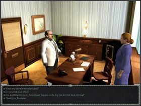 Po skończonej rozmowie zabierz broszurkę z lady (i obejrzyj ją), a następnie skieruj się do drzwi które są za recepcją i jeszcze raz porozmawiaj z Hilary - [Act 1] August 24th, 1940 - Morning cz.1 | Zło, które żyje pod słońcem - Agatha Christie: Zło, które żyje pod słońcem - poradnik do gry