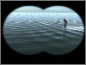 Wyjmij lornetkę i zauważ żaglówkę oraz peryskop łodzi podwodnej - [Akt 4] August 25, 1940 Morning cz.1 | Zło, które żyje pod słońcem - Agatha Christie: Zło, które żyje pod słońcem - poradnik do gry