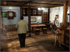 Najpierw porozmawiaj z barmanem, a potem z Blattem siedzącym w kącie - [Act 5] August 25, 1940 Late Morning cz.4 | Zło, które żyje pod słońcem - Agatha Christie: Zło, które żyje pod słońcem - poradnik do gry