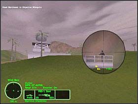 Następnie udaj się na górę po prawej i z niej zlikwiduj dwóch patrolowców po lewej oraz terrorystów w obiekcie Sting (uwaga wieże strażnicze) - Misja 20 - Operation Checkmate | Delta Force Land Warrior - Delta Force: Land Warrior - poradnik do gry