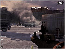 Jesteś już prawie na miejscu - jedyny problem stanowią dwa wozy opancerzone, które zamienią Cię w ser szwajcarski gdy tylko znajdziesz się na placu boju - Wszyscy na miejscu | Solucja Call of Duty 4: Modern Warfare - Call of Duty 4: Modern Warfare - poradnik do gry