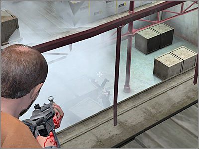 Kiedy uznasz, że jesteś gotowy, skieruj się w stronę ukazanego na screenie lewego balkoniku - Rozdział 1 - Impact cz.3 | Kane & Lynch Dead Men - Kane & Lynch: Dead Men - poradnik do gry