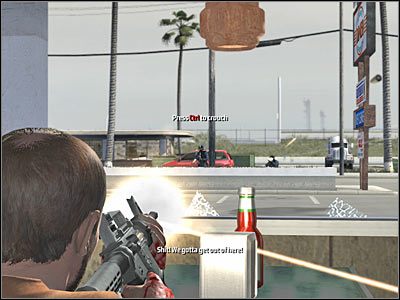 Po kilku chwilach podjęta zostanie decyzja o opuszczeniu jadłodajni - Rozdział 1 - Impact cz.4 | Kane & Lynch Dead Men - Kane & Lynch: Dead Men - poradnik do gry