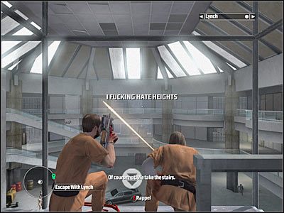 Wydawaj Lynchowi kolejne polecenia, tak aby mógł on likwidować znajdujących się na dole wrogów - Rozdział 2 - Trial cz.2 | Kane & Lynch Dead Men - Kane & Lynch: Dead Men - poradnik do gry