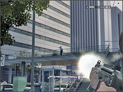 Proponowałbym teraz rozstawić swoich ludzi w okolicy ukazanego na screenie autobusu - Rozdział 10 - Tokyo Streets cz.2 | Kane & Lynch Dead Men - Kane & Lynch: Dead Men - poradnik do gry