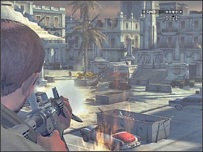 Alternatywnie mógłbyś dołączyć do swoich sojuszników, pomagając im w odparciu ataku ze strony tych żołnierzy, którzy pojawili się na placu - Rozdział 11 - Freedom Fighters cz.5 | Kane & Lynch Dead Men - Kane & Lynch: Dead Men - poradnik do gry