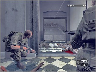 Po dotarciu na górę zabij pojedynczego przeciwnika, stojącego po prawej stronie - Rozdział 12 - El Capitol cz.1 | Kane & Lynch Dead Men - Kane & Lynch: Dead Men - poradnik do gry