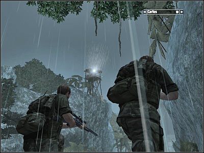 Kawałek dalej zauważysz ognisko, przy którym stoi trzech przeciwników - Rozdział 14 - Within The Walls cz.1 | Kane & Lynch Dead Men - Kane & Lynch: Dead Men - poradnik do gry