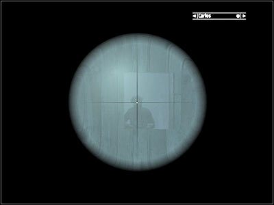 Podprowadź teraz w to miejsce Carlosa, najpierw klikając gdzieś poniżej swojej pozycji, a następnie wskazując mu przedstawioną na screenie główną bramę - Rozdział 14 - Within The Walls cz.2 | Kane & Lynch Dead Men - Kane & Lynch: Dead Men - poradnik do gry