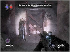 Idź wzdłuż korytarza, po chwili pojawi się komunikat byś przełączył się z powrotem na Delgado - uczyć jak każą - Still with you | World War II, 1942 | Clive Barkers Jericho - Clive Barkers Jericho - poradnik do gry