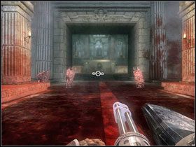 Po dość długiej drodze na górę przejdź przez drzwi po prawej bądź lewej - w zależności którymi schodami przyszedłeś #1 - Gardens of Hell | Roman Provinces, 38 A.D. | Clive Barkers Jericho - Clive Barkers Jericho - poradnik do gry