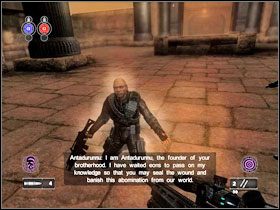 Udaj się na górę, dojdziesz do sali, naokoło której stać będą posągi #1 - The GodSeal | Sumeria, 3000 B.C. | Clive Barkers Jericho - Clive Barkers Jericho - poradnik do gry