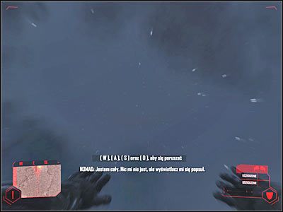 Nie przejmuj się komunikatami ostrzegawczymi, informującymi o uszkodzeniu skafandra - Crysis: Misja 1, Contact - Lądowanie - solucja, opis przejścia - Crysis - poradnik do gry