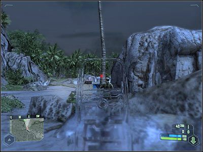 Przejdź teraz do znajdujących się po lewej stronie skał (screen) - Crysis: Misja 1, Contact - Dotarcie do Błazna - solucja, opis przejścia - Crysis - poradnik do gry