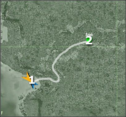 Oznaczenia na mapie - Crysis: Misja 1, Contact - Odnalezienie Azteka - solucja, opis przejścia - Crysis - poradnik do gry