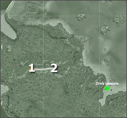 Oznaczenia na mapie - Crysis: Misja 1, Contact - Zbliżenie się do strefy lądowania - solucja - Crysis - poradnik do gry