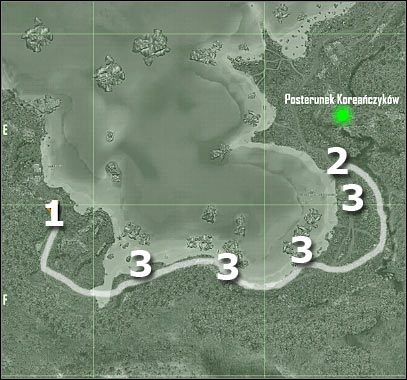 Oznaczenia na mapie - Crysis: Misja 1, Contact - Dotarcie do posterunku wroga - solucja - Crysis - poradnik do gry