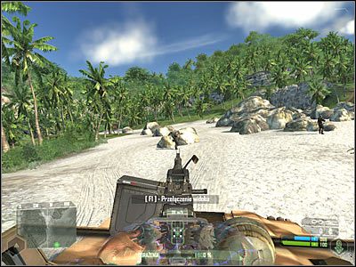 Po zabiciu obu żołnierzy wypadałoby błyskawicznie ukryć się w dżungli, gdyż mogą pojawić się tu nowe pojazdy - Crysis: Misja 1, Contact - Dotarcie do posterunku wroga - solucja - Crysis - poradnik do gry
