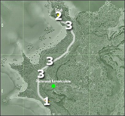 Oznaczenia na mapie - Crysis: Misja 1, Contact - Zbadanie sztabu - solucja, opis przejścia - Crysis - poradnik do gry