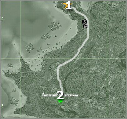 Oznaczenia na mapie - Crysis: Misja 1, Contact - Przebicie się przez posterunek wroga - solucja - Crysis - poradnik do gry
