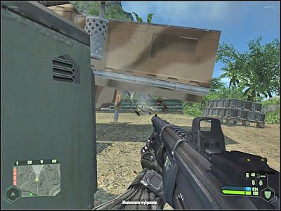 Jeśli chcesz od razu zaliczyć ten cel misji, skorzystaj ze znajdującego się tu komputera (screen), a dowiesz się, iż zakładnik przetrzymywany jest w budynku szkoły - Crysis: Misja 2, Recovery - Połączenie się z siecią danych armii - solucja - Crysis - poradnik do gry