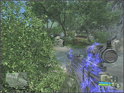 Podejdź troszeczkę dalej, a po lewej stronie powinieneś zauważyć stanowisko maszynowe - Crysis: Misja 2, Recovery - Dotarcie do budynku szkoły cz.1 - solucja - Crysis - poradnik do gry