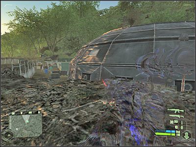 Przeciwników możesz zabijać już z tego miejsca bądź też spróbować podejść dalej - Crysis: Misja 3, Relic - Przedostanie się do kompleksu badawczego - solucja - Crysis - poradnik do gry