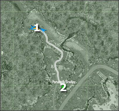 Oznaczenia na mapie - Crysis: Misja 4, Assault - Dotarcie do porucznika Bradleya - solucja - Crysis - poradnik do gry