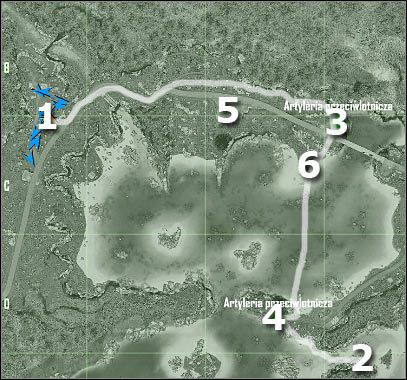 Oznaczenia na mapie - Crysis: Misja 4, Assault - Zniszczenie dział przeciwlotniczych cz.1 - solucja - Crysis - poradnik do gry