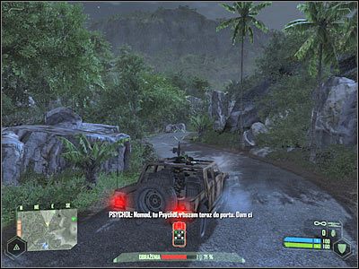 Zatrzymaj się dopiero po dotarciu w pokazane na screenie miejsce - Crysis: Misja 4, Assault - Zniszczenie dział przeciwlotniczych cz.1 - solucja - Crysis - poradnik do gry