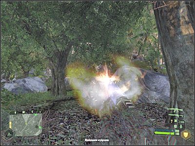 Proponowałbym przez cały czas trzymać się górnej krawędzi mapy - Crysis: Misja 4, Assault - Zniszczenie dział przeciwlotniczych cz.2 - solucja - Crysis - poradnik do gry