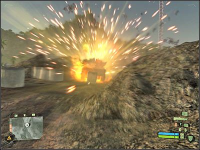 Spróbuj skierować się w stronę trzeciego działa - Crysis: Misja 4, Assault - Zniszczenie dział przeciwlotniczych cz. 4 - solucja - Crysis - poradnik do gry