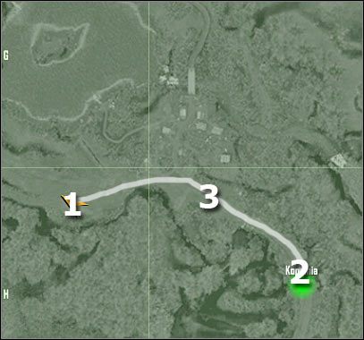 Oznaczenia na mapie - Crysis: Misja 5, Onslaught - Dotarcie do kopalni - solucja, opis przejścia - Crysis - poradnik do gry