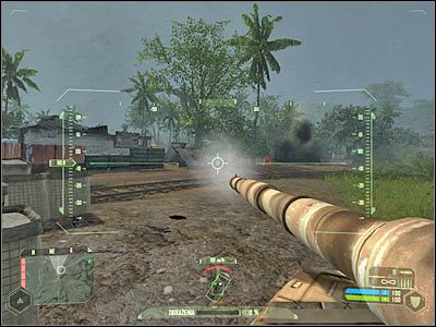 Po kilku chwilach zbliżysz do metalowych barier, uniemożliwiających przedostanie się dalej - Crysis: Misja 5, Onslaught - Dotarcie do kopalni - solucja, opis przejścia - Crysis - poradnik do gry