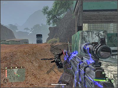 Dobrym pomysłem byłoby też szybkie przedarcie się do dwóch stanowisk maszynowych, broniących bezpośredniego dostępu do kopalni (screen) - Crysis: Misja 6, Awakening - Przedostanie się do wejścia do kopalni 2 - solucja - Crysis - poradnik do gry