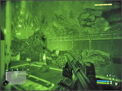 Włącz noktowizor i dokładnie rozejrzyj się po całej okolicy - Crysis: Misja 7, Core - Odnalezienie miejsca do ewakuacji cz.1 - solucja - Crysis - poradnik do gry