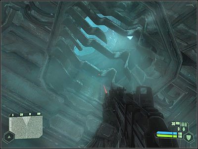 Po kilkudziesięciu sekundach dotrzesz do pokazanego na screenie miejsca - Crysis: Misja 7, Core - Odnalezienie miejsca do ewakuacji cz.2 - solucja - Crysis - poradnik do gry