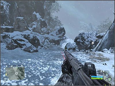 Masz teraz dwa wyjścia - możesz iść w prawo, ryzykując podjęcie walk z potworami bądź też podejść prosto i spróbować zjechać w dół - Crysis: Misja 8, Paradise Lost - Odnalezienie żołnierzy cz.2 - solucja - Crysis - poradnik do gry