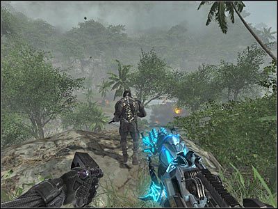 Powinieneś teraz zauważyć, iż nad miejscem katastrofy krążą dwa potwory - Crysis: Misja 9, Exodus - Dotarcie do miejsca katastrofy - solucja - Crysis - poradnik do gry