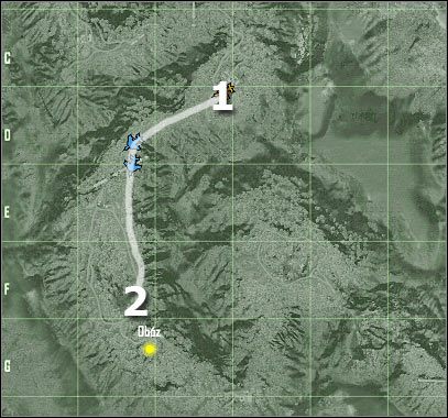 Oznaczenia na mapie - Crysis: Misja 10, Ascension - Zbadanie obozu - solucja, opis przejścia - Crysis - poradnik do gry