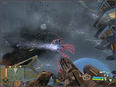 Pozostawaj w ciągłym ruchu, tak aby unikać ataków latających nad lotniskowcem potworów - Crysis: Misja 11, Reckoning - Obrona lotniskowca - solucja, opis przejścia - Crysis - poradnik do gry