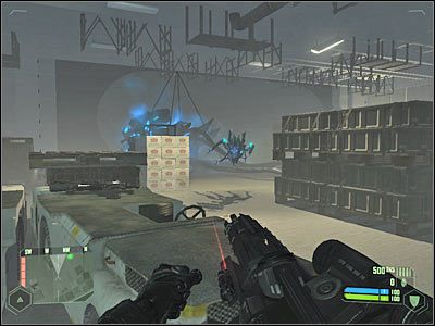 Teraz musisz skierować się w stronę pokazanego na screenie lewego przejścia - Crysis: Misja 11, Reckoning - Dotarcie na pokład startowy cz.2 - solucja - Crysis - poradnik do gry